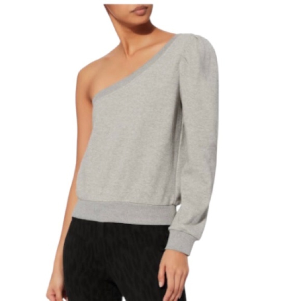 ALC Crane Sweatshirt Intermix Revolve One Shoulder Top XS Grey